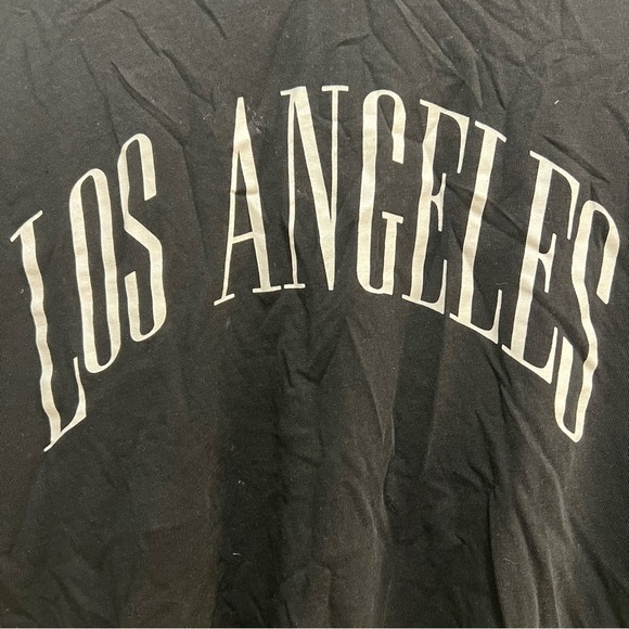 Zara Los Angeles Long Sleeved Black Tee - Picture 3 of 5